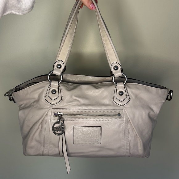 Coach Handbags - Coach Legacy Poppy Leather Rocker Purse in Ivory
